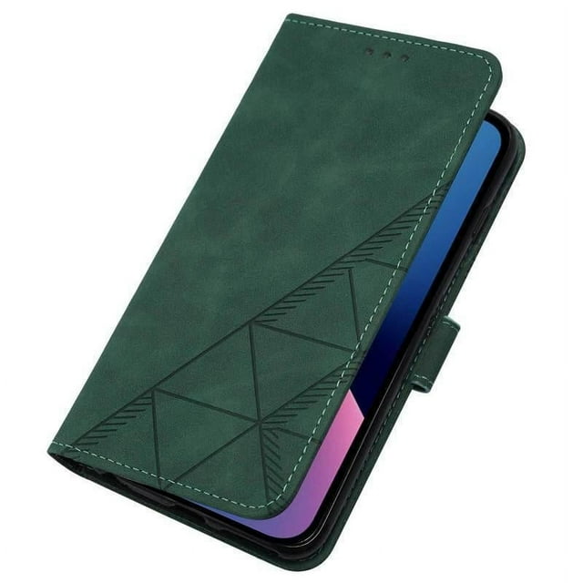 PANDACO Étui Portefeuille en Daim Vert Forêt pour iPhone 14