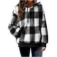 thumbnail image 7 of Neewe Women's Plaid Sherpa Pullover Winter Jacket Women Long Sleeve Sweatshirt Cozy Hoodies S-XXL, 7 of 7