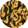 thumbnail image 1 of Ahgly Company Indoor Round Abstract Orange Modern Area Rugs, 5' Round, 1 of 4