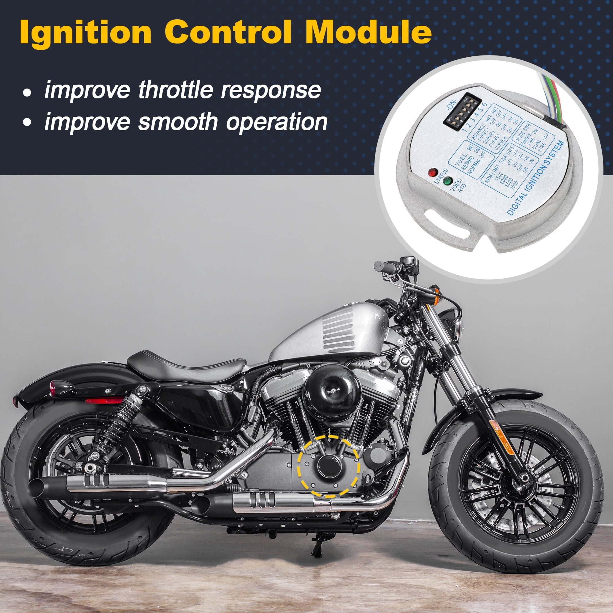 Unique Bargains 53-644 Single Fire Electronic Ignition Module for Harley-Davidson