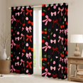 thumbnail image 2 of Erosebridal Bowknot Kids Black Out Curtains, Cute Cherry Curtains Pack of 2 (42x63 Each), 2 of 6