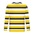 thumbnail image 6 of UVEASISHA Men's Long Sleeve Graphic Tees Vintage Striped Print T-Shirts for Men Crewneck Slim Fit Workout Shirt Big and Tall Cool Streetwear Tops Yellow 4XL, 6 of 6