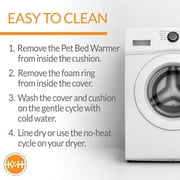 سرير قطط مدفأ داخلي من K&H Pet Products باللون الموكا/البني الفاتح مقاس 16 بوصة