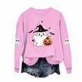 thumbnail image 7 of DJDLJWCJ Girls Halloween Fleece Sweatshirt Long Sleeve Crew Neck Oversized Graphic Pullover Kids Fall Casual Halloween Sweatshirts Pink Size 2T, 7 of 7