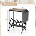 thumbnail image 3 of Costway Record Player Stand with Vinyl Record Storage & Side Storage Pouch, Swivel Wheels Brown, 3 of 10