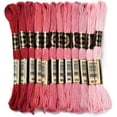 thumbnail image 1 of 12 madejas de 105 yardas de hilo de bordar rojo degradado, hilo de poliéster para tejer pulseras de la amistad, 1 of 9