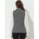 thumbnail image 4 of INSPIRE CHIC Chaqueta sin mangas con solapa de tweed a cuadros para mujer con bolsillos Negro XS, 4 of 5