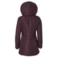 thumbnail image 3 of Sportoli Winter Coats for Women Hooded Quilted Puffer Jacket with Faux Fur Collar - Deep Rosewood (1X), 3 of 9
