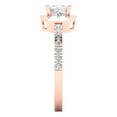 thumbnail image 3 of 0.89 ct Princess Cut Simulated Diamond Halo 18K Rose Gold Womens Engagement Ring, 3 of 5