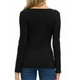 thumbnail image 4 of Slim Fit Women Long Sleeve T-shirt Basie Buttons Tees, 4 of 5