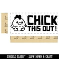 thumbnail image 2 of Check This Out Baby Chicken Teacher Student School Self-Inking Rubber Stamp Ink Stamper - Lime Green Ink - Small 1-1/2 Inch, 2 of 7