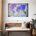 thumbnail image 3 of Elephant Stock Hued World Map Wall Art - Horizontal Canvas Wall Art - Living Room Wall Decor - Map Canvas - Gray And Blue Decor - 45" x 30", 3 of 8
