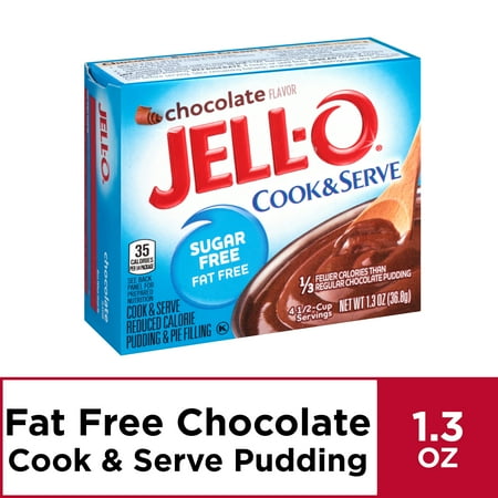 (4 pack) (4 Pack) Jell-O Instant Sugar-Free Fat-Free Chocolate Pudding & Pie Filling, 1.3 oz Box