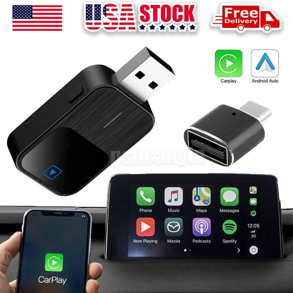 FungLam 2in1 USB Wireless CarPlay Adapter Android Auto Car Auto Navigation Player Dongle