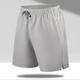 thumbnail image 2 of kamemir Men's Shorts Mens Casual Cargo Shorts Classic Drawstring Stretch Hiking Beach Shorts(Light Gray,L), 2 of 5