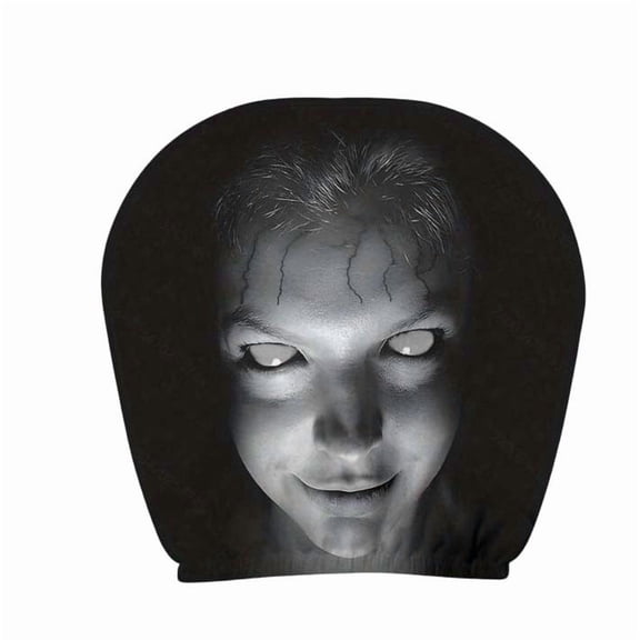 Bomd Car Headrest Covers, Soft Polyester Fabric with Funny Cartoon Print, Stretchy Seat Headrest Protector for Auto Interior Decoration, Face Print Universal Fit for Most Cars10.2×11In