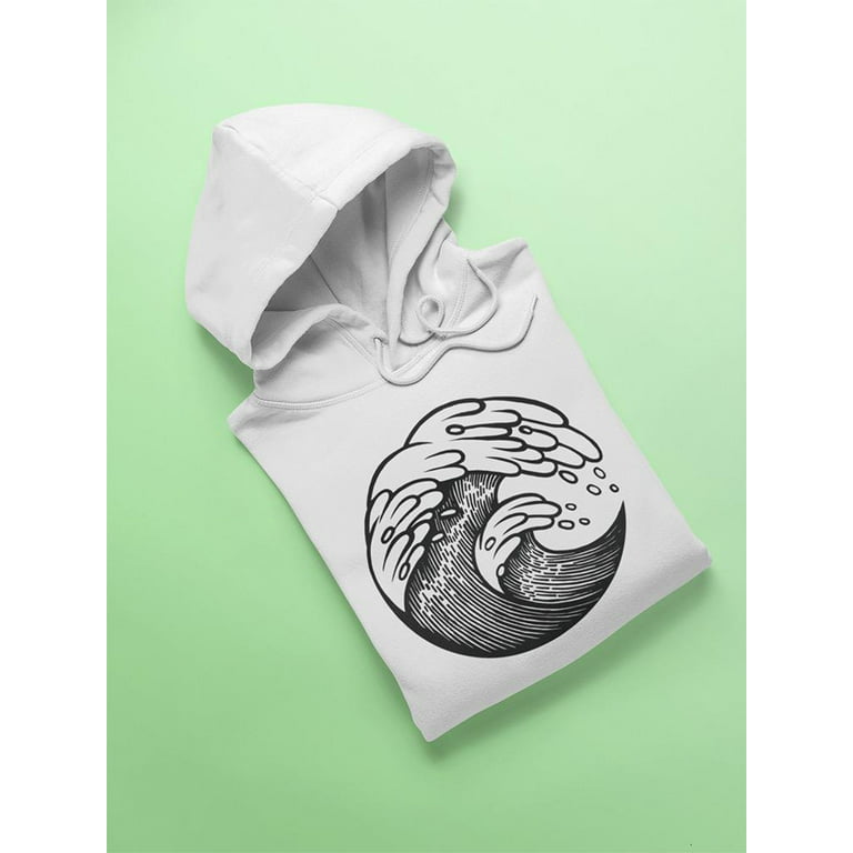 Waves Graphic Hoodie Men -Image by Shutterstock, Male Small