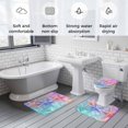 thumbnail image 6 of Summer Bathroom Rugs Set Romantic Yellow Blue Starfish Plant Non Slip Absorbent Soft Bath Mats 3 Piece Set with Bathroom Rug, U-Shaped Floor Mat, Toilet Seat Cover Small Size, 6 of 9