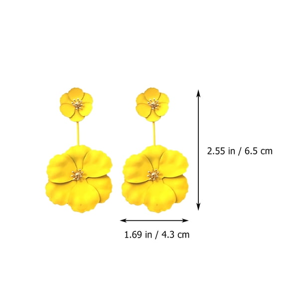 LOLIPPYY Stylish Yellow Flower Pendant Earrings for Women, Chic Alloy Ear Accessories, Perfect Jewelry