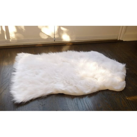 Home Dynamix Faux Sheepskin Fur Rug, White  Walmart.com