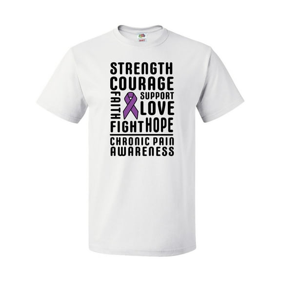 Inktastic Chronic Pain Awareness Strength Courage and Support T-Shirt