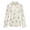 thumbnail image 4 of Camisas Para Mujer Tops Blusas Casual Solapa Manga Larga Estampado Camisa Suelta Botones Cárdigan Odeerbi ODB136692, 4 of 7