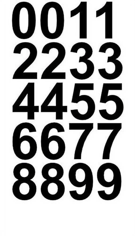 INCH VINYL NUMBERS 0-9 STICKERS STICKY DECALS 1 SHEET 1" 2" 3" 