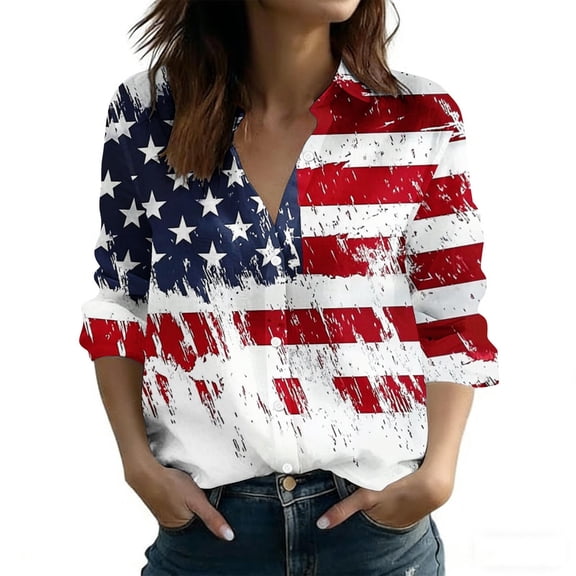 2026 Independence Day Tops Women 4th of July Patriotic Shirts 250th American Flag Graphic Dressy Tunics Tee Blouse