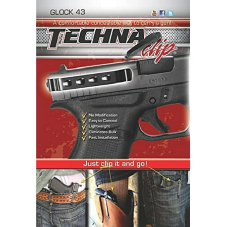 Techna Clip G43BRL Conceal Carry Gun Belt Clip Compatible with Glock (Best Glock Trigger For Concealed Carry)