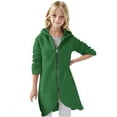 thumbnail image 3 of Atogsazn Children Girl Zip Up Jacket Kid Casual Long Sleeve Hooded Jacket Spring Fall Clothes Fashion Green 7-8 Years, 3 of 5