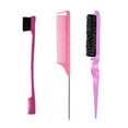 thumbnail image 5 of 3 Pieces Hair Brush Set,Hair Styling Comb Including Dual Sided Edge Brush & Rat Tail Comb and Teasing Comb for Women Girl Barber, 5 of 8