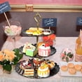thumbnail image 4 of Soporte de exhibición de pasteles Postres de frutas Estante de bocadillos Mesa Bandeja de alimentos Soporte Decoración Regalo Fiesta de cumpleaños Baby Shower Negro 3 niveles AweSitey HA008978-02B, 4 of 6