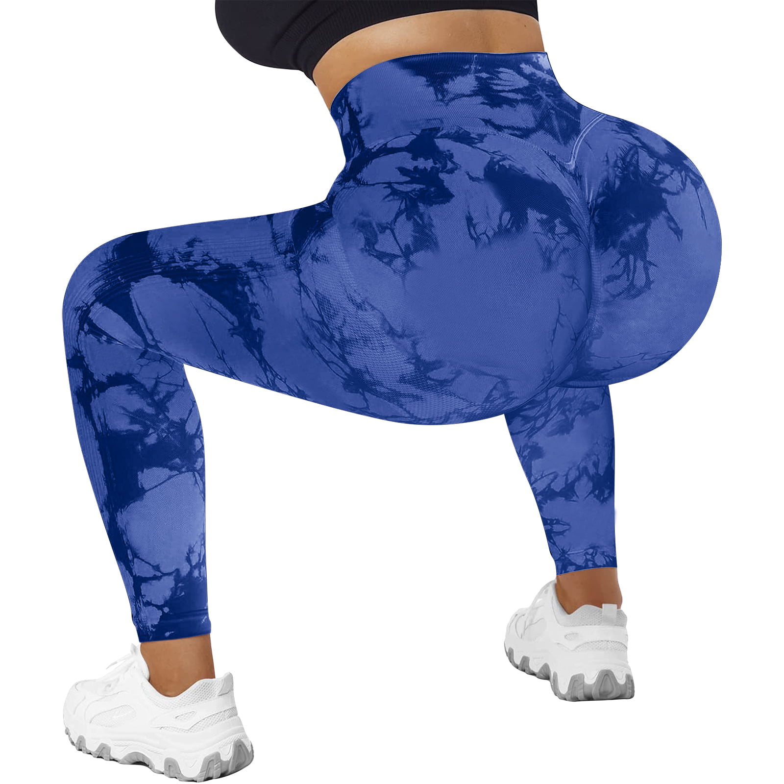 SEARCHI Booty Leggings Tie-dye Full Length Skin Tight Butt Lifting Workout  Legging High Waist Tummy Gym Yoga Pants Women Soft Squat Proof Sweatpants 