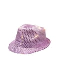 thumbnail image 4 of Oiyii Toddler Boys Sequin Fedoras Sparkle Stage Per formance Party Fedora Hats, Light Purple, 4 of 4