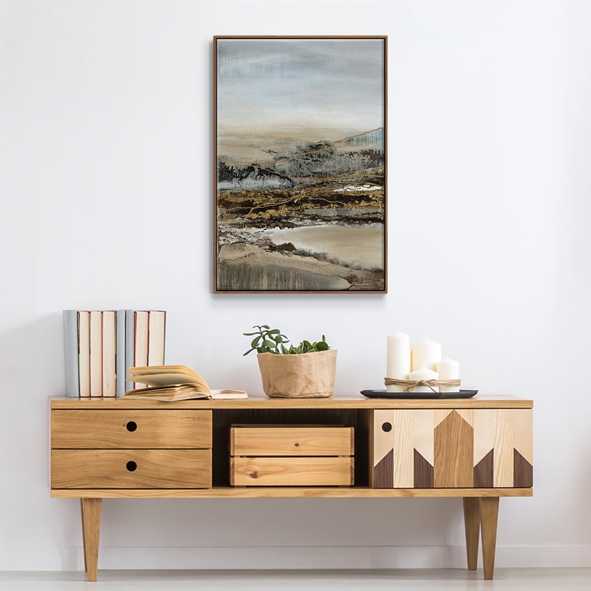 Annual Journey Framed Premium Gallery Wrapped Canvas - Ready to Hang - 25 x 37 - Walnut Floating Frame