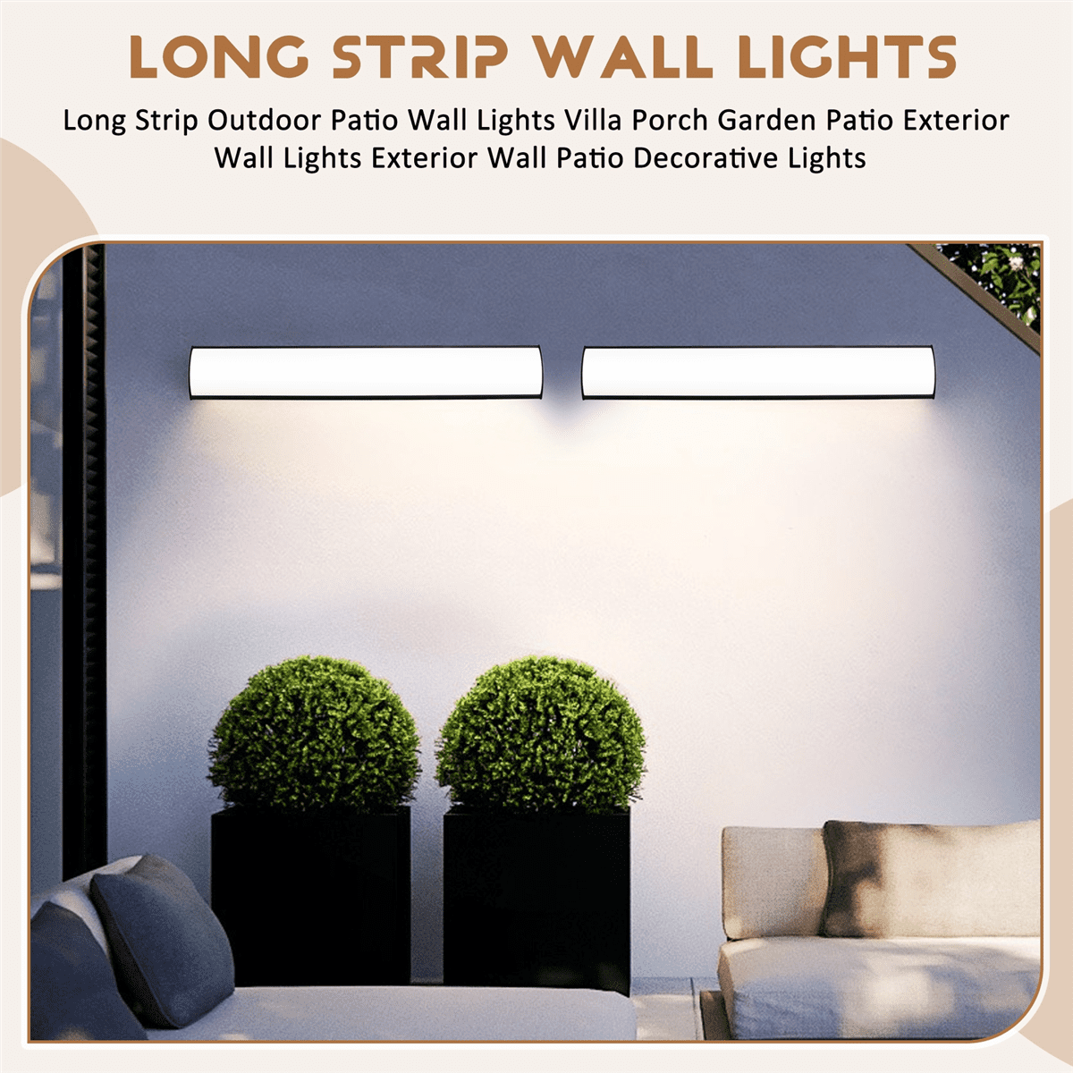 Long Strip Outdoor Patio Wall Lights Villa Porch Garden Patio Exterior Wall Lights Exterior Wall Patio Decorative Lights
