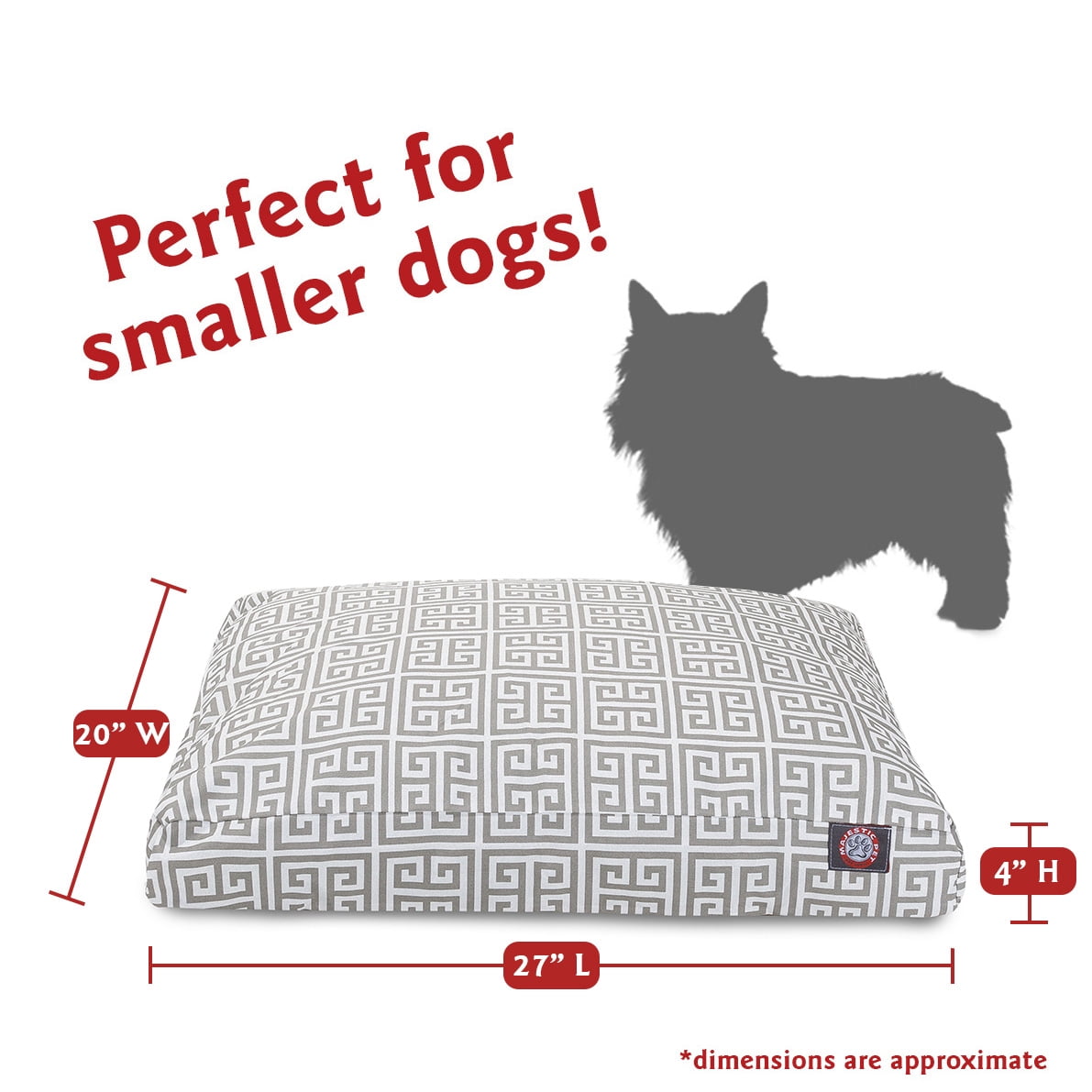 Majestic Pet | Towers Rectangle Pet Bed For Dogs, Removable Cover, Grey, Small