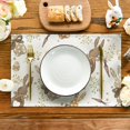 thumbnail image 3 of Queilt 4 Pack Placemats, Washable Rabbit Carrot Easter Eggs Pattern 30 x 45 cm for Spring Banquet Kitchen Party Decoration, 3 of 5