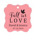 thumbnail image 1 of Darling Souvenir Fall in Love Autumn Fall Wedding Favor Hang Tags Custom Bonbonniere Tags-Peach & Pink-100 Tags, 1 of 1