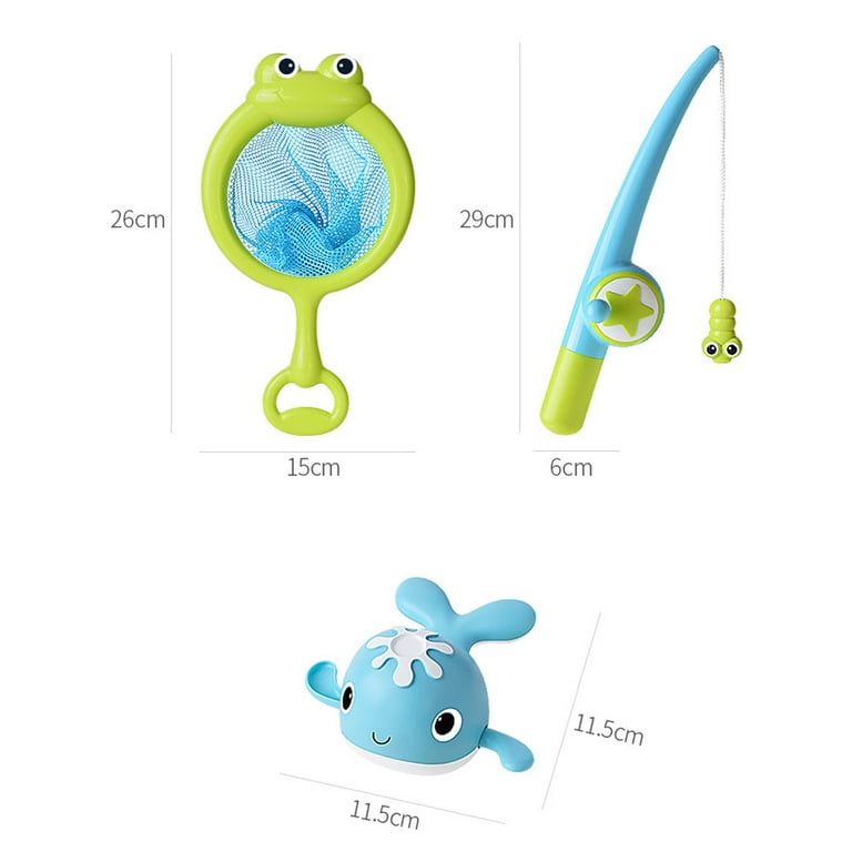 4 Pcs Baby Bath Fishing Toy Set Wind-up Swimming Whales Bathtub Tub Toy for Toddler Age 18+ Months, Other