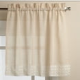 thumbnail image 2 of Salem Kitchen Window Curtain w/ Lace Trim - 36 x 60 Tier Pair - French Vanilla, 2 of 2