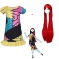 thumbnail image 2 of The Night Sally disfraz de Cosplay para niñas, vestido estampado de Sally para fiesta de Halloween, camisón de dibujos animados, peluca, todo conjunto para niños antes de Navidad, 2 of 4