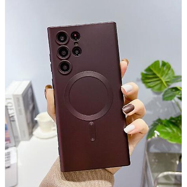 Soft Silicone Magnetic Magsafe Case For Samsung Galaxy S23 Ultra/ S23+/ S23 With Lens Camera Protector