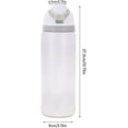 thumbnail image 2 of Botella de agua de acero inoxidable aislada con paja para deportes, viajes y biberón de agua de acero inoxidable, con picos - 32 onzas, livianos y resistentes a las fugas (Blanco, 32 oz), 2 of 4