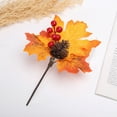 thumbnail image 2 of HANXIULIN - Ramas de hojas de arce artificiales, flores artificiales de otoño, decoración para Acción de Gracias, hogar, cocina, festivales, centros de mesa de otoño, decoración navideña para el hogar, 2 of 2