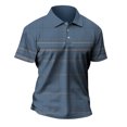 thumbnail image 4 of Cuoff Men's golf shirt casual sports V-neck short-sleeved polo shirt Sky Blue 2X, 4 of 4