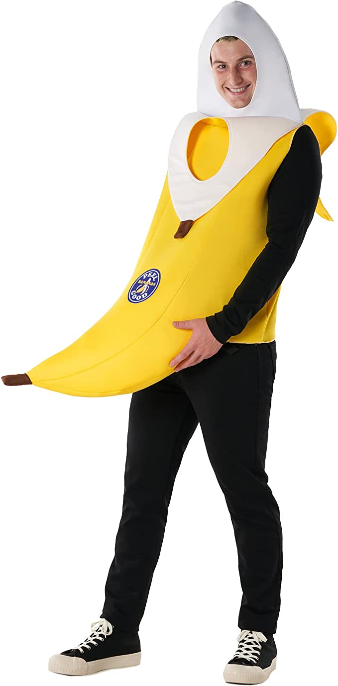 Morph Adult Banana Costume Mens Womens Peeling Banana Suit Funny Fruit Halloween Yellow Standard - image 4 of 6