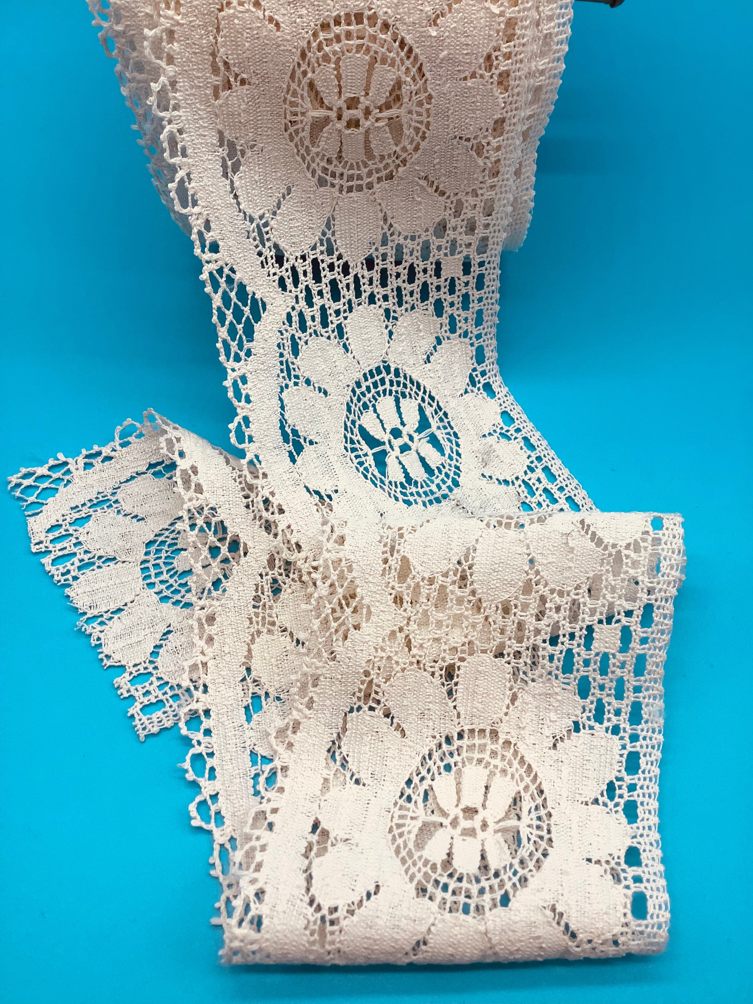 Natural 4-1/4" 100% Cotton Vintage Lever Lace