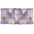 thumbnail image 7 of Yayeee Kitchen Curtains Tier Set of 2 Light Filtering 57"x24" Over Sink Window Panels, Pastel Purple Marble Pattern, 7 of 7