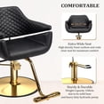 thumbnail image 3 of UBesGoo Barber Chair, Heavy Duty Salon Stool, Hydraulic Pump 360° Swivel, Black Gold, 3 of 7